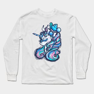 Blue Sugar Rush Unicorn Long Sleeve T-Shirt